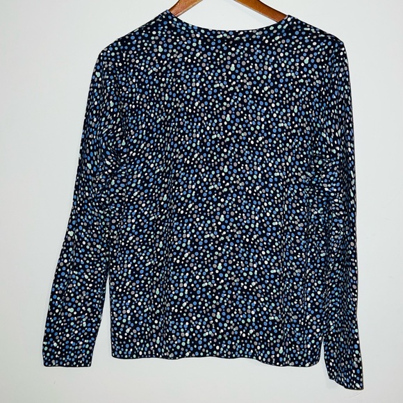 Talbots Polka Dot Print Button Down Cardigan Sweater Sz Large Petite - Picture 4 of 5